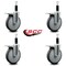 Service Caster 6'' Thermoplastic Rubber Swivel 1-1/8'' Expanding Stem Caster Set Total Lock Brake, 4PK SCC-EXTTL20S614-TPRB-118-4 - alternate 2